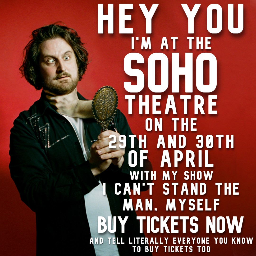 Hey gang, I'm performing at the @sohotheatre 29 - 30th of April The earlier you buy tickets the cheaper they are! Get tickets/show info - sohotheatre.com/events/alexand… Please RT, share around and tell your friends! I'd love to have people who've never seen me before at these shows