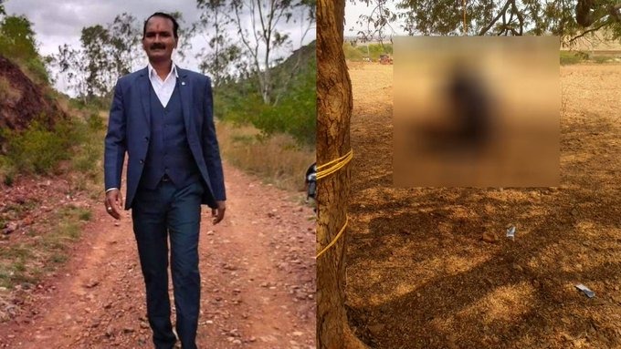 A #Congress worker being killed and hanged from a tree by some miscreants came to light on Tuesday near #Dambala village in #Mundaragi taluk of #Gadag district in #Karnataka.

The deceased was identified as #SharanappaSandigoudra, a local Congress leader from #Doni village.