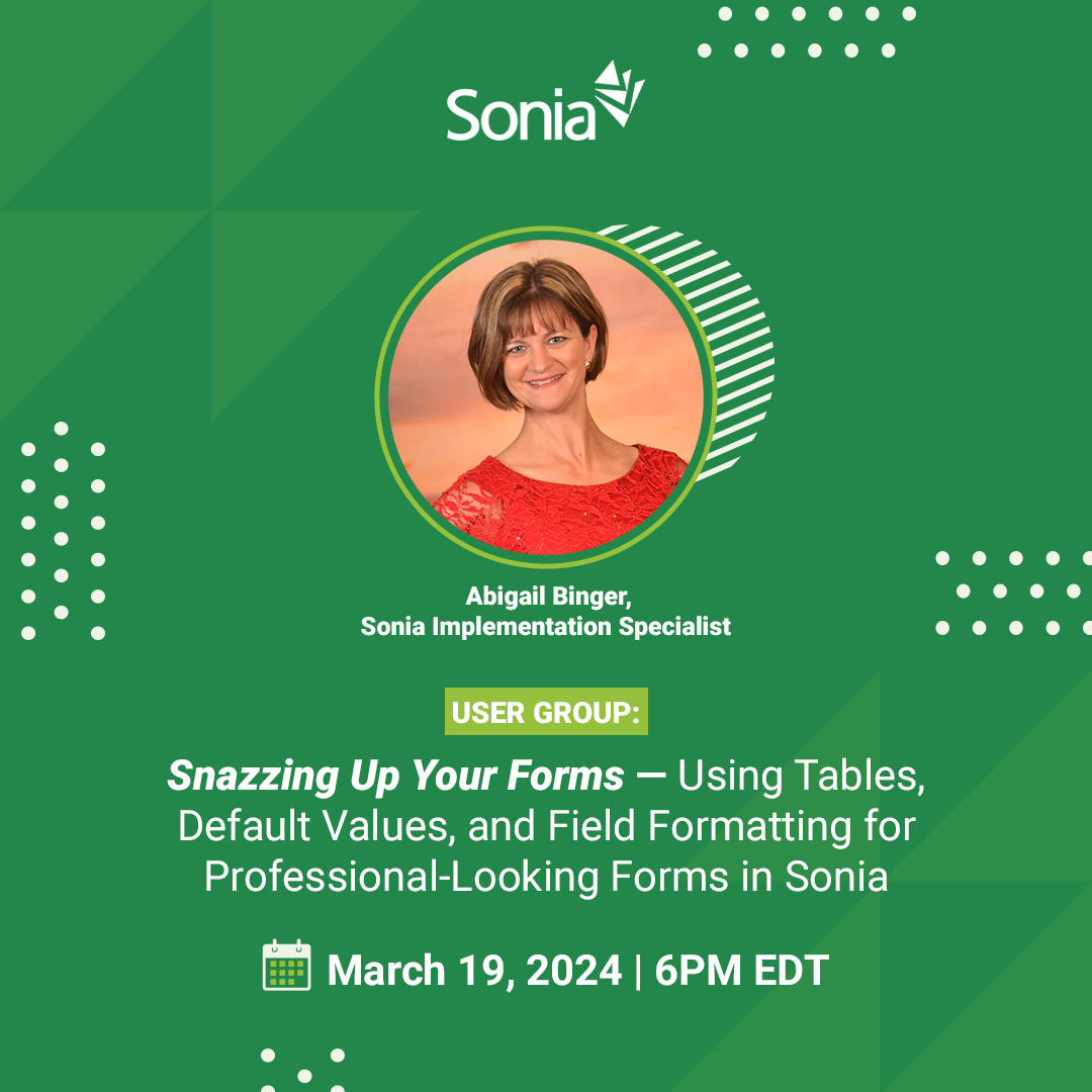 Elevate your Sonia forms! 📝 

Join our user group to learn visually stunning techniques like background shading, font tweaks, and color details  🙌 

Don't miss out! bit.ly/3vdoEWs

#studentplacement #fieldplacement #usergroup #studentengagement
