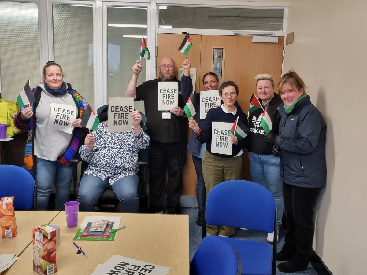 That's three of three AGMs. All quorate and moving on to our plans for the next 12 months. Thanks to all our members who attended. Here is our Oldham members saying #CeasefireNOW