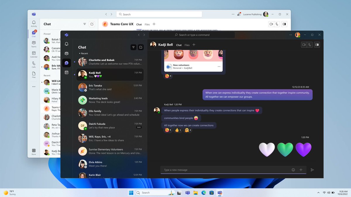 jeffteper's tweet photo. With this Windows Insider build today, we now have a single #MicrosoftTeams client 💜

https://t.co/PldaTIDyki

Thank you for you support as we refactored Teams in stages to make it 2x as fast, 50% size, simpler, multi-account, and more. We've incorporated feedback along the way as I announced last year to reach the milestone announced above with Windows.

https://t.co/Uj3IprzfJ2