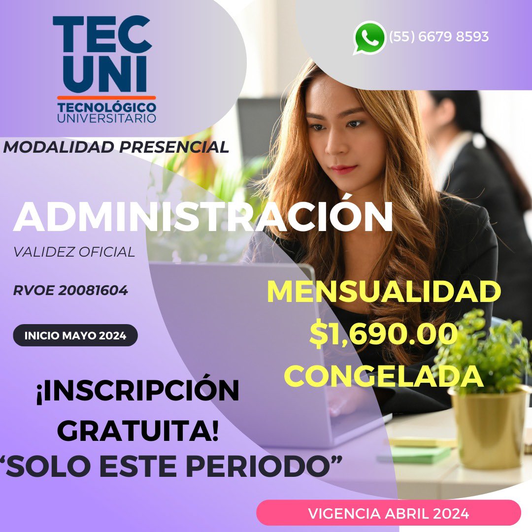 TEC_Uni's tweet photo. #Marzo Lic.ADMINISTRACIÓN ,MERCA y PUBLICIDAD , DERECHO o PRODUCCIÓN en TV y PLATAFORMAS DIGITALES,Inscripción gratuita ,#ValidezOficial
55 55 6679 8593
Presencial semanal sabatino y linea
Hamburgo 77 esq Niza 55 6679 8593 #viralreels #EnVivo #exito #TecUni #KateGate #sueña https://t.co/3xBvH0p2im