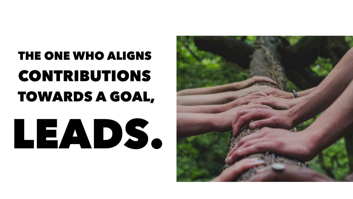 The one who aligns contributions towards a goal, leads. 
#DruckerForum #leadership #nextmanagement