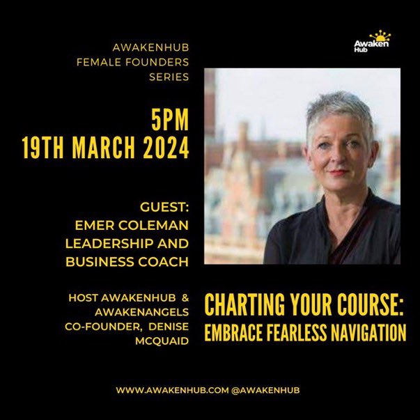 I am super excited to host this event with Emer Coleman & @AwakenHub next week. I have been fortunate to know Emer for nearly a decade. I have witnessed and been inspired by her brilliance for a long time. March 25th, don’t miss it! #firesidechat