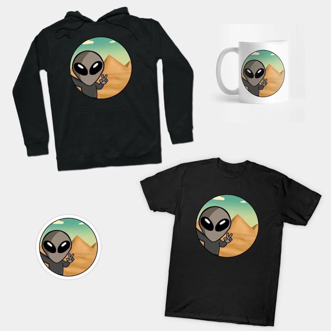 SpaceAlienTees's tweet photo. ‘Space Alien Selfie With Pyramids’ Art. 

This and more on RedBubble and TeePublic:  

https://t.co/opfioZf0qj

https://t.co/Pb6TPfgd6U

#spacealiens #graphictees #graphictshirts #cartoon #art #grayalien #ArtistOnTwitter https://t.co/xIooVXT9Qc