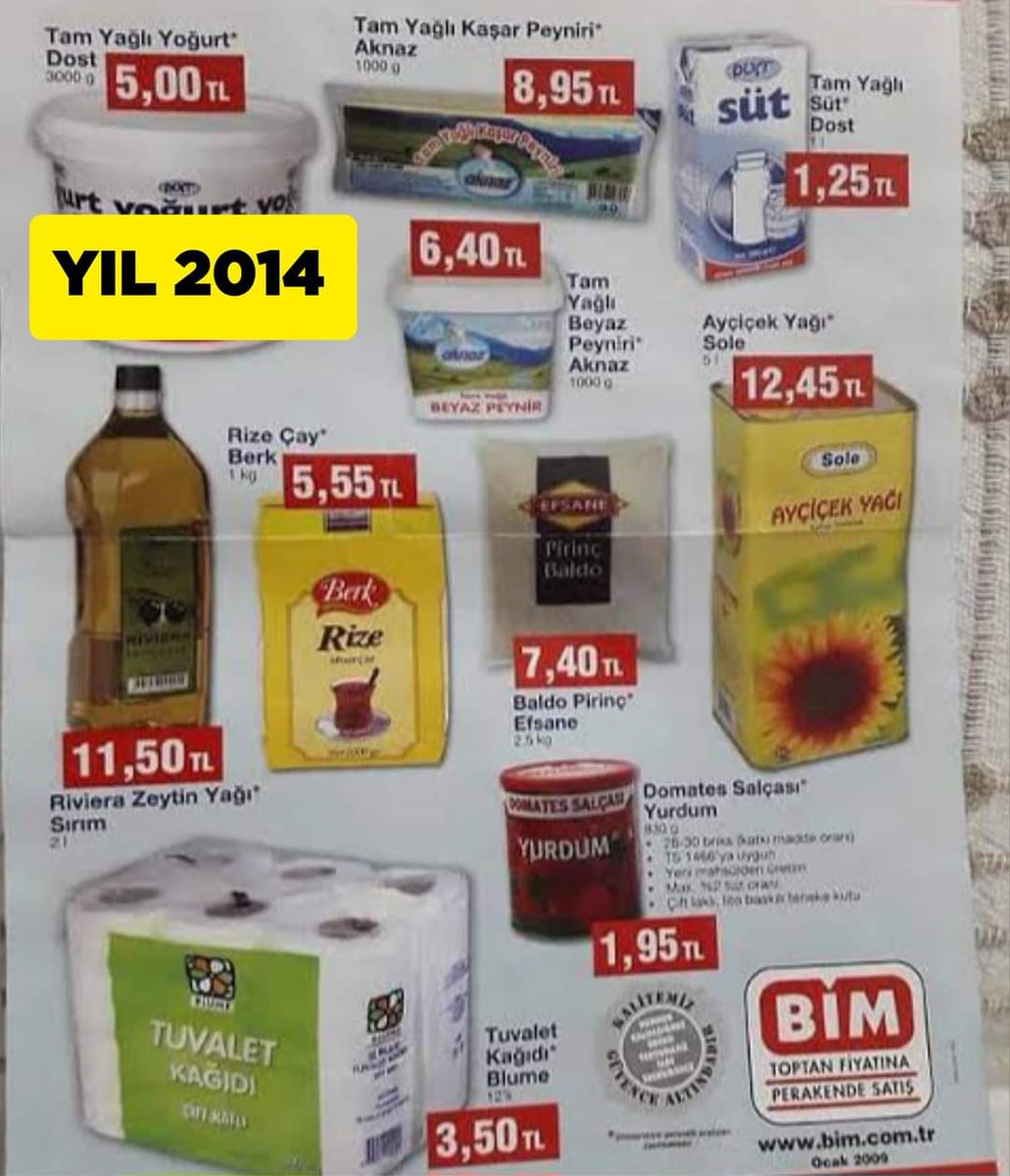 2014'te fiyatlar...