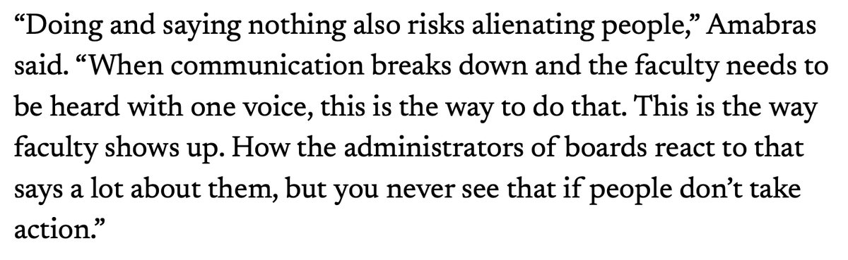 UNCG_AAUP's tweet photo. "How the administrators of boards react to that says a lot about them, but you never see that if people don’t take action.” #savetheg https://t.co/A7l5domK8w