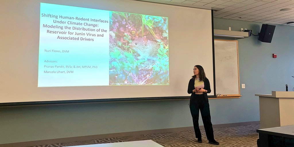 #MPVM Program extends its congratulations to Dr. Nuri Flores Pérez, who successfully defended her MPVM thesis "Shifting Human-Rodent Interfaces Under #ClimateChange: Modeling the Distribution of Reservoir for Junin Virus &amp; Associated Drivers". <a href="/ucdavisvetmed/">UC Davis Veterinary Medicine</a> #OneHealth