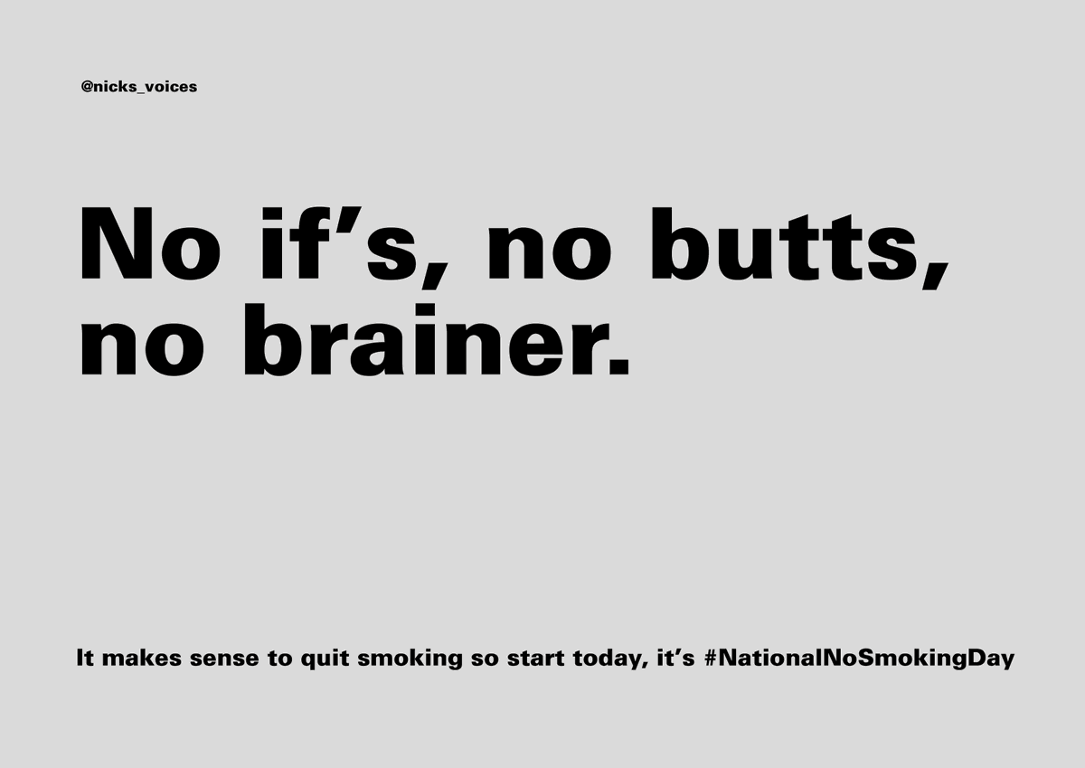 #NationalNoSmokingDay
@OneMinuteBriefs
Quit smoking its a #NoBrainer