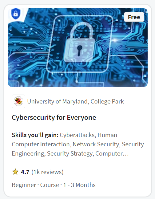 clcoding's tweet photo. Cybersecurity for Everyone (Free Course) 
https://t.co/oROczGZM8u https://t.co/53rFrAUuFz