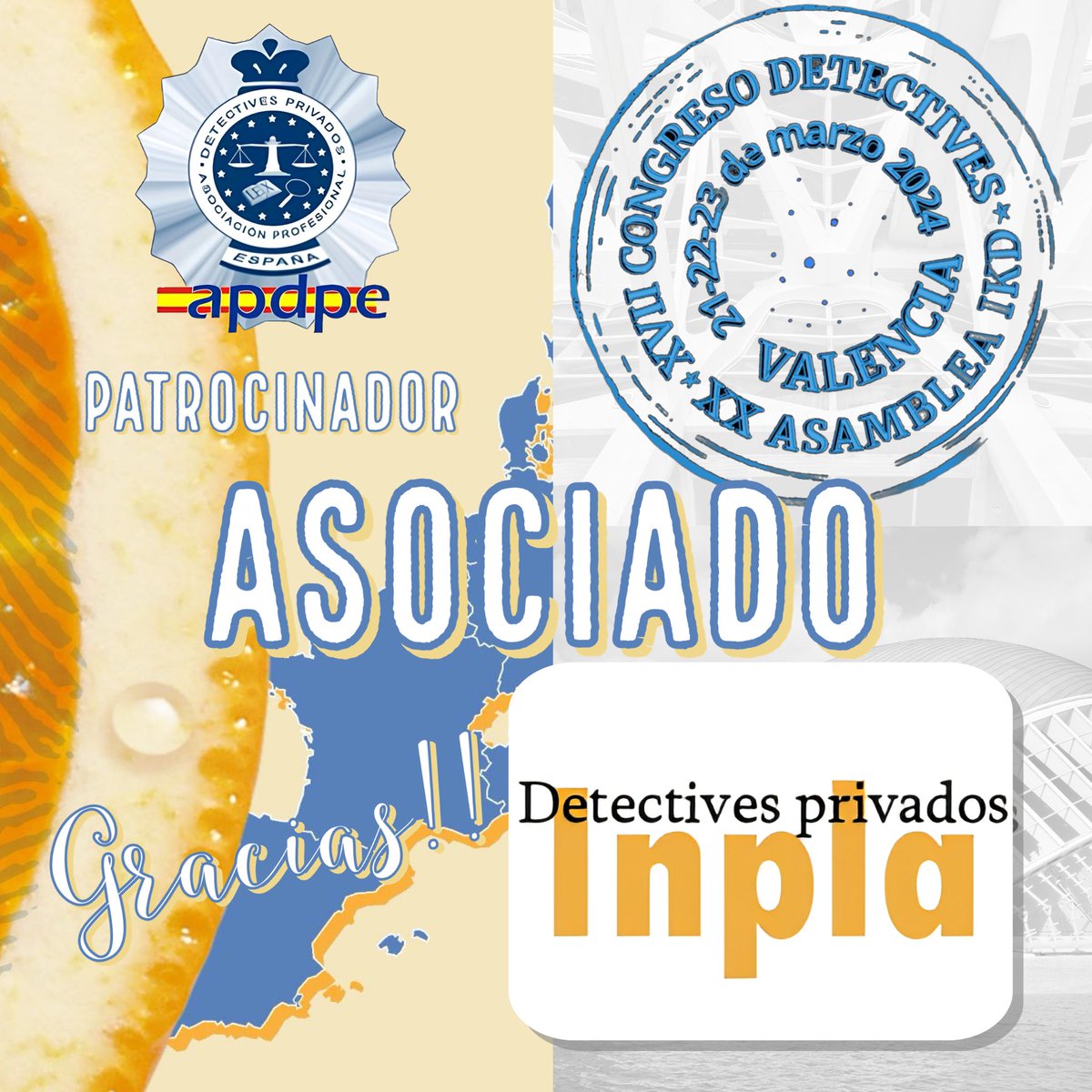Nuestro compañero detectivesinpla.com será PATROCINADOR ASOCIADO en el XVII CongresoDetectives.es de <a href="/APDPE/">APDPE</a> 2024 que se celebrará los días 21, 22 y 23 de Marzo en #Valencia

#Gracias
#PoryParaDetectives
#XVIICongresoInternacionalAPDPE
#HotelBalnearioLasArenasResortGL