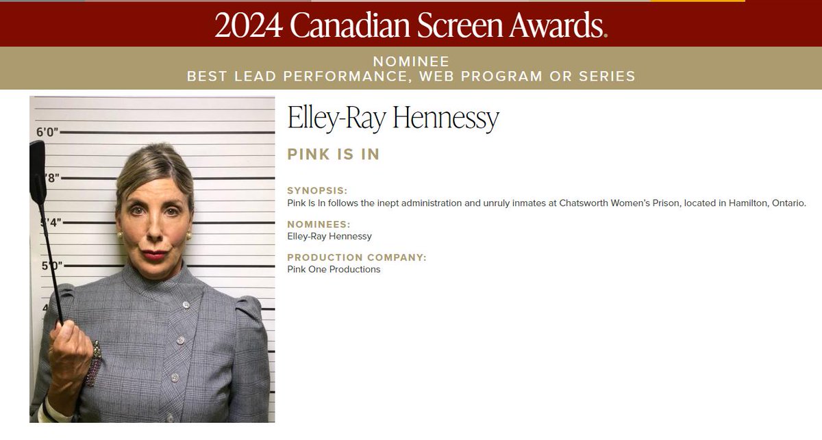 Congrats to Elley-Ray Hennessy on her Canadian Screen Award nomination for #pinkisinshow <a href="/Elley_Ray/">Unicorn-Dragon QUEEN🦋⭐️🎶🦄🌊</a> <a href="/TheCdnAcademy/">The Canadian Academy</a>