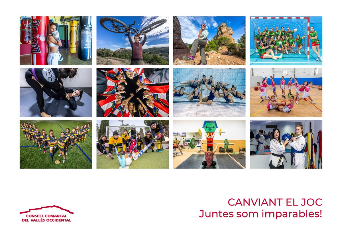 dECOmunicacio's tweet photo. A inicis del 2024 hem fet un calendari protagonitzat per 12 dones/equips de dones esportistes del Vallès Occidental per al @consellvallesoc. 
Cal reivindicar la fortalesa d'aquestes dones valentes amb esports com el rugbi, la boxa, ciclisme... 
#CanviantelJoc #JuntesSomImparables https://t.co/cNC3pZGIzx