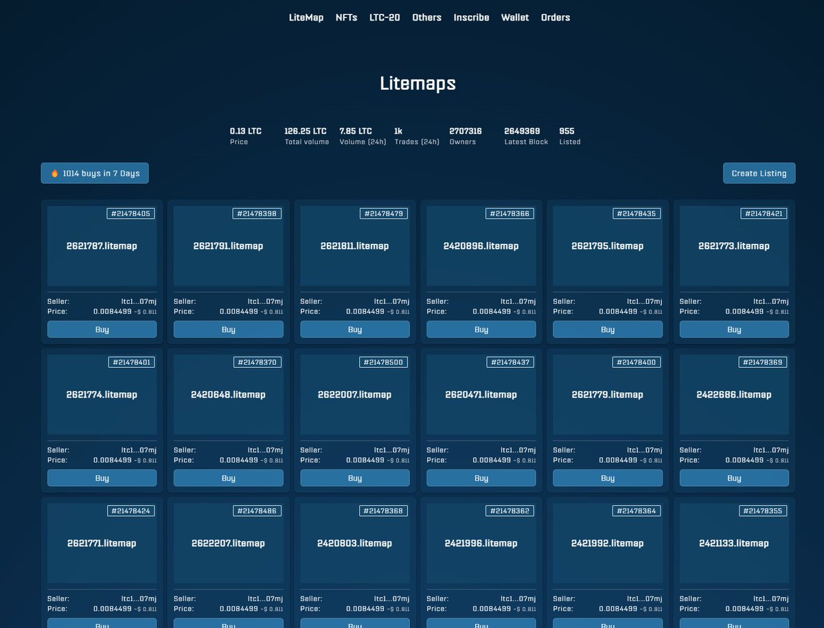 WOOW 1,000 LITEMAPS SOLD IN LESS THEN 1 WEEK 🔥👀🚨

#Litecoin Ordinals bull run is near ?

marketplace.ordinals.fun
