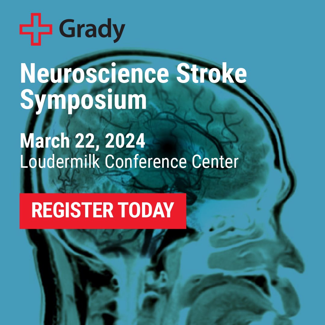 Join us for Grady’s 20th Annual Neuroscience Stroke Symposium on March 22 at the Loudermilk Conference Center. Explore the latest in neuroscience. Participate in interactive discussions. Hear from renowned experts. Register now at bit.ly/3JrNwMR. #AlwaysInnovating 🧠