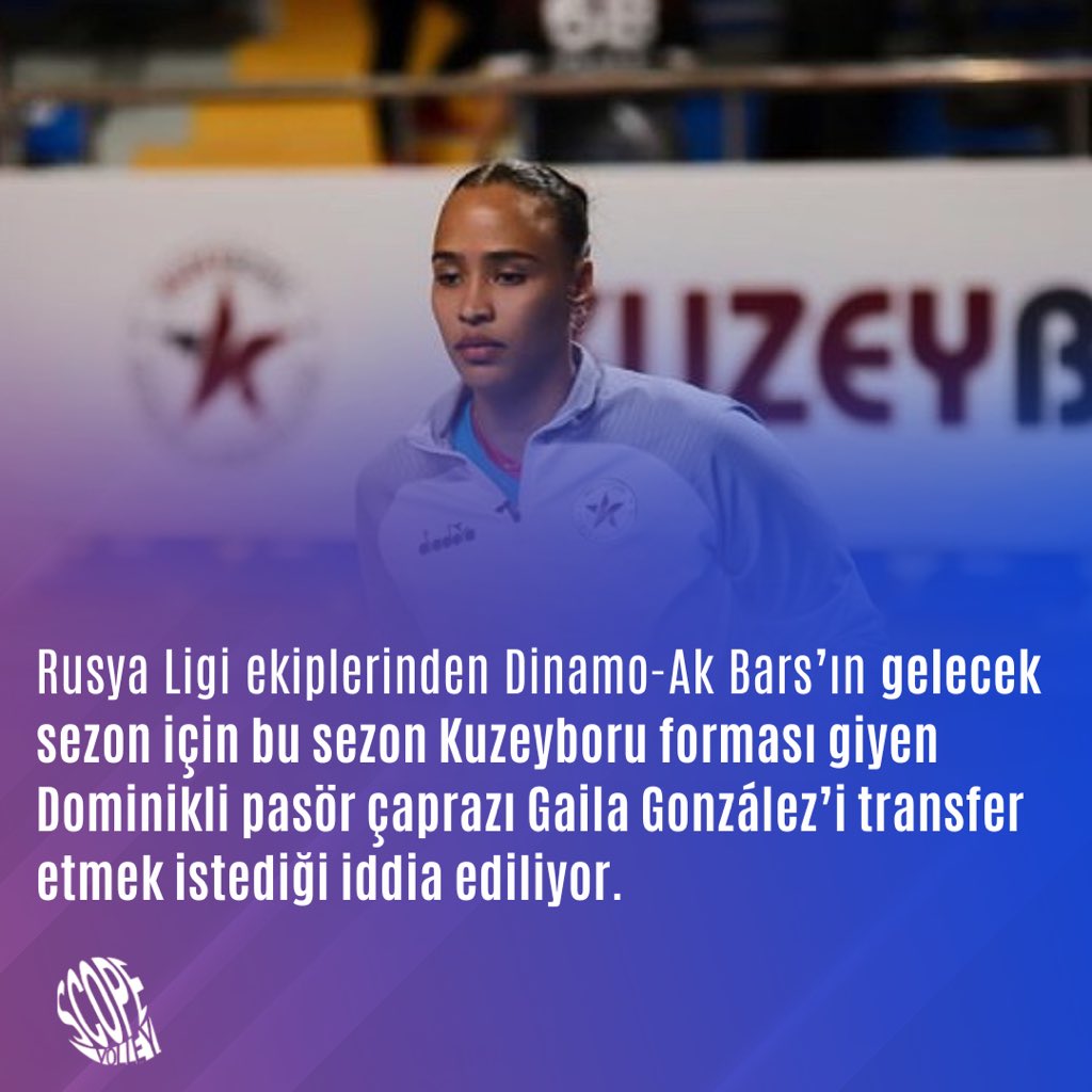 Dinamo-Ak Bars’ın gelecek sezon için bu sezon Kuzeyboru forması giyen ve Vodafone Sultanlar Ligi’nin en skorer altıncı oyuncusu olan Dominikli pasör çaprazı Gaila González’i transfer etmek istediği iddia ediliyor.