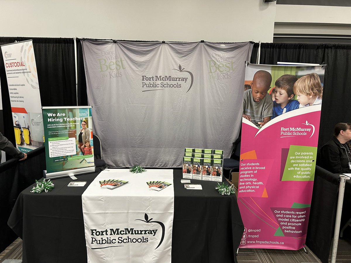 Looking forward to the Career Fair today at Shell Place. Always looking for teachers, educational assistants, and custodians. Full time and casual opportunities available! @fmpsd @RMWoodBuffalo