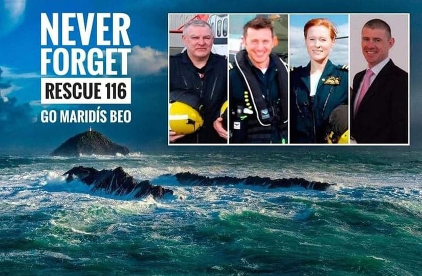 On the night of the 13th of March 2017, four Irish Coast Guard Search and Rescue helicopter crew #Rescue116 set out on a mission and they never came home. Take a moment to remember their courage and service and to remember their families and IRCG family. #GoneNeverForgotten
