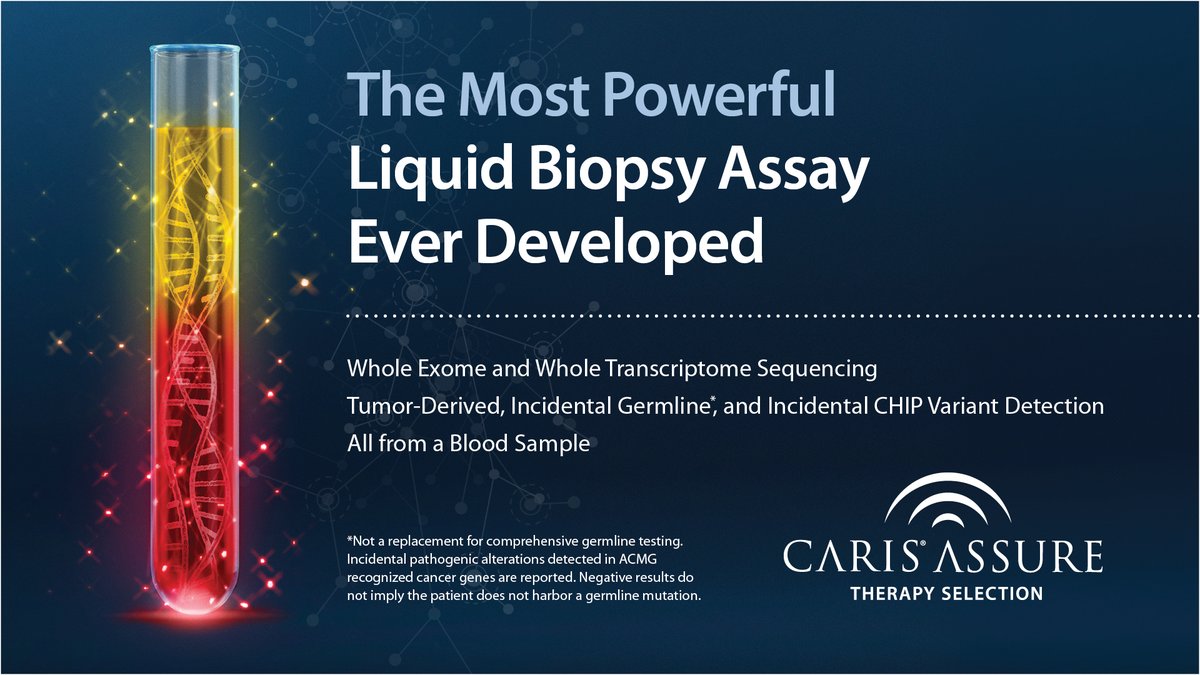Unleash the power of liquid biopsy with Caris Assure. This groundbreaking multi-cancer assay offers deep molecular insights from a simple blood sample. 
Discover how this powerful liquid biopsy assay can transform patient care.
ow.ly/Vxvn50QSvoc
#precisionmedicine