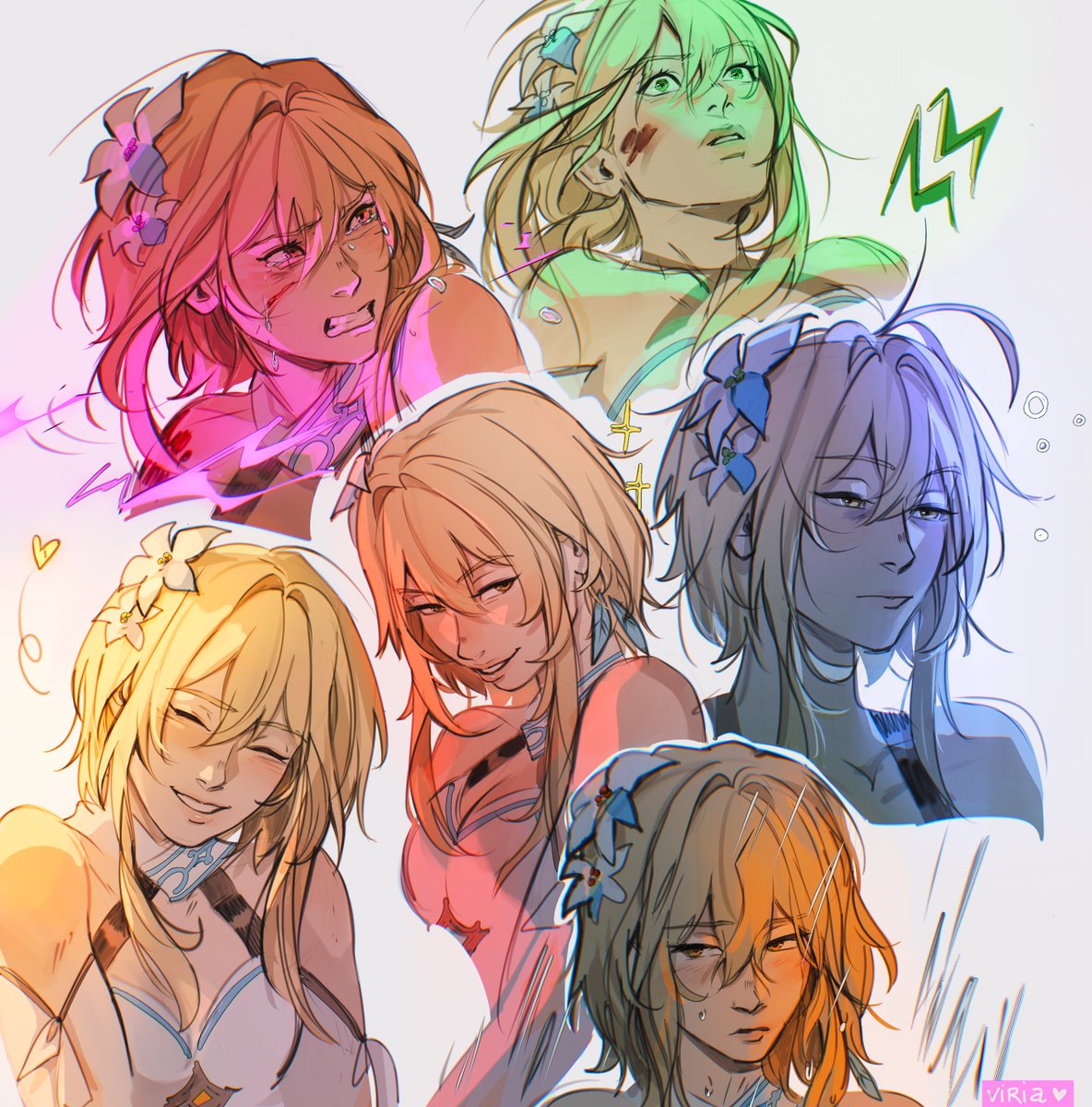 蛍|ほたる(原神) 「some Lumis #genshinimpact #lumine #viria」|vika🌿🇺🇦のイラスト