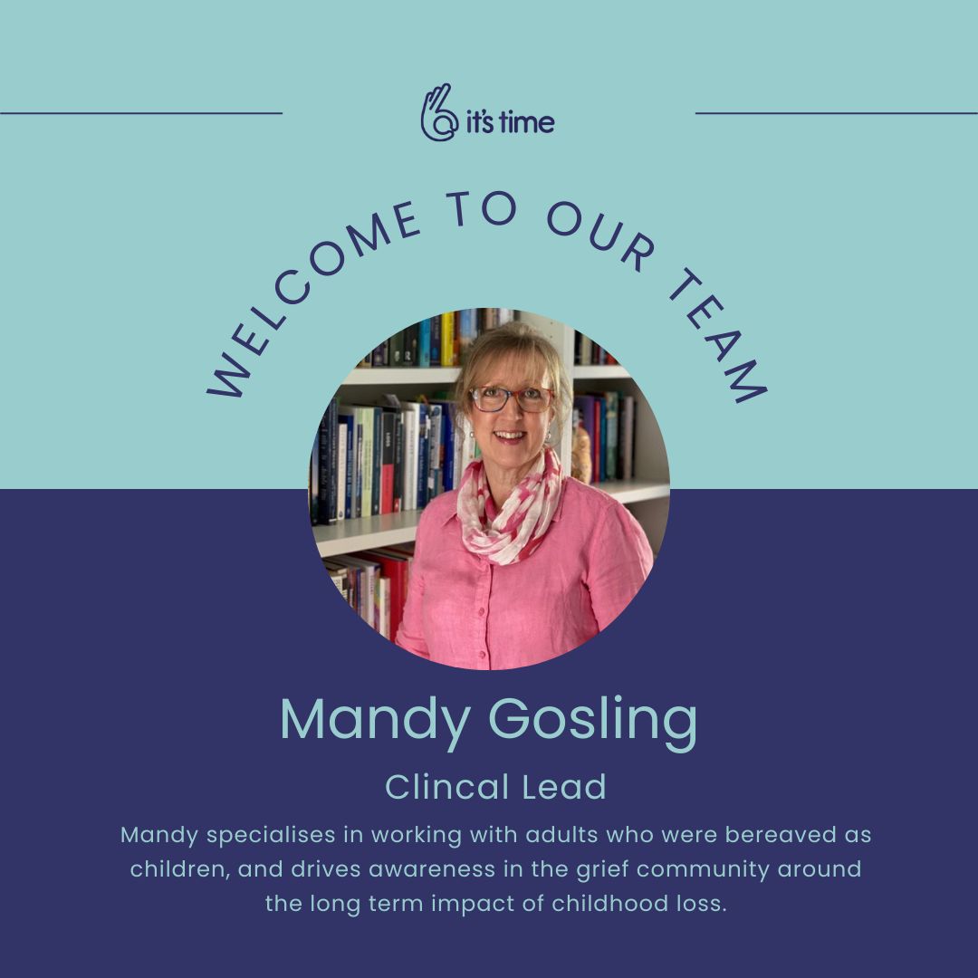 MandyJGosling's tweet photo. It was always my desire to work with a charity to make a wider difference for adults bereaved as children. Really happy to be part of the wonderful team @itstimecharity  and look forward to growing more from our initial group therapy happening now 🙏 https://t.co/WohN1nGvhZ