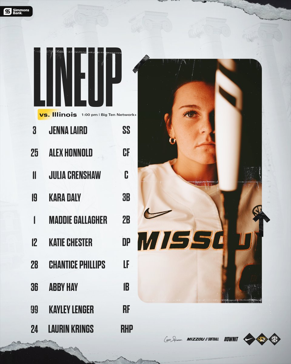 Game 1⃣ of Braggin' Rights Starters!! 🔗linktr.ee/MizzouSoftball #OwnIt #MIZ 🐯🥎