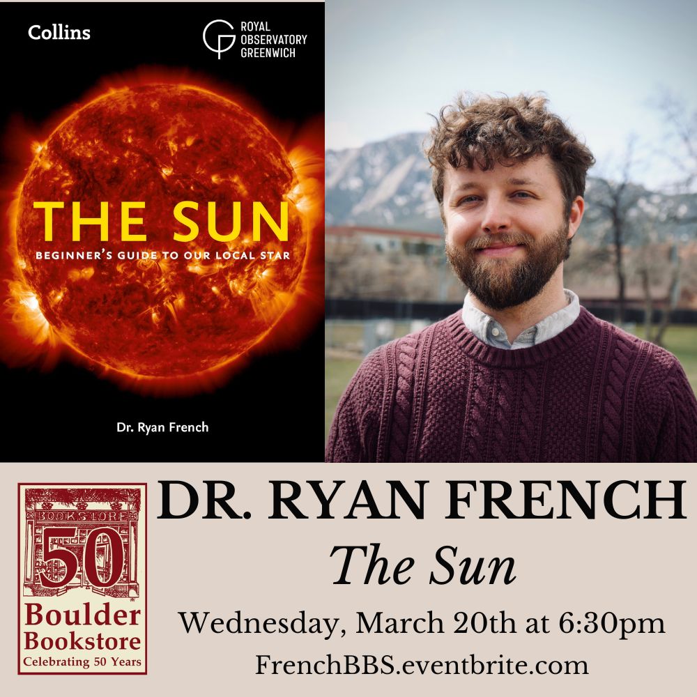 Planning on seeing the eclipse on 4/8? To prepare, join us 3/20 when @NatSolarObs scientist @RyanJFrench will be here to celebrate his new book, 'The Sun: Beginner's Guide to Our Local Star' - Dr. French will have free eclipse glasses for attendees! Tix: FrenchBBS.eventbrite.com