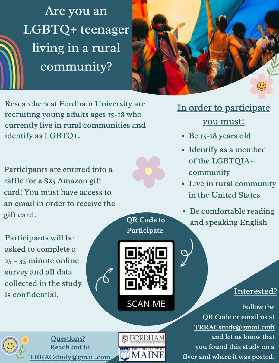Launching our newest study for LGBTQ+ 15-18 year olds living in rural or urban environments! fordham.co1.qualtrics.com/jfe/form/SV_eh…