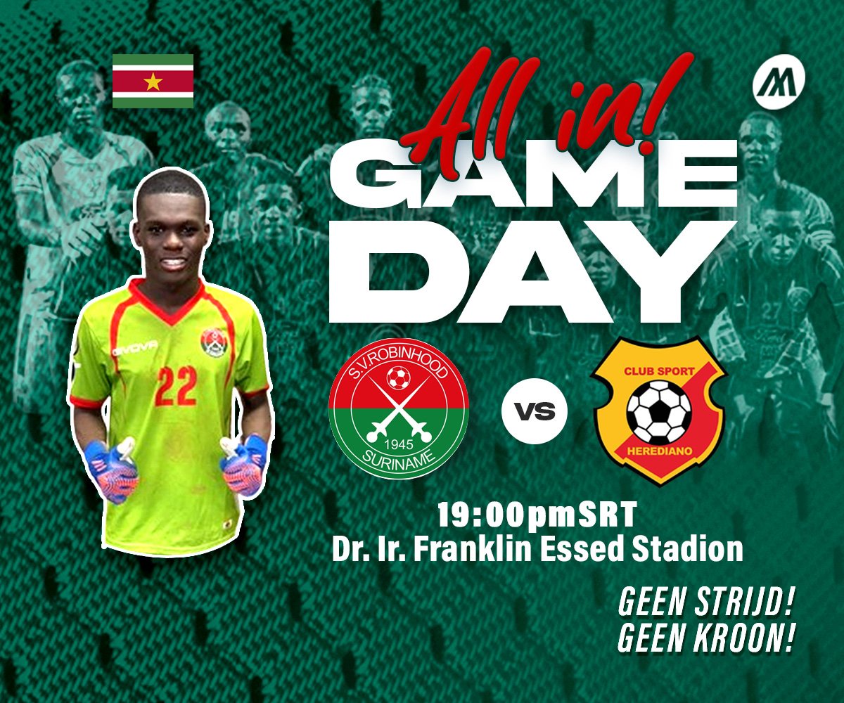 GAME DAY <a href="/svrobinhoodsr/">SV Robinhood</a>  !!!
#ConcacafChampionsCup  
#Suriname 
#motev24 #smsports 
RT if you a Robinhood fan!