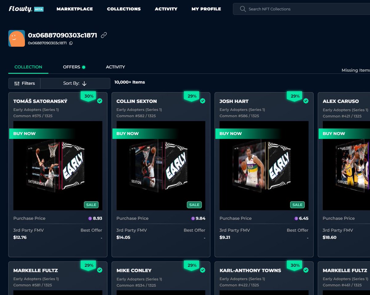 flowty_io's tweet photo. Going shopping for S1 @NBATopShot Moments?🛍️

👀You might want to check out @pranksy’s Flowty Profile! Lots of S1 Moments are being listed at a discount! #GrailsOnFlowty🏆 

🔗: https://t.co/Azs0AI92ZI https://t.co/y2CUnPQN6J