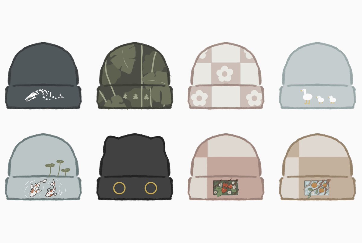 Some of the beanies being sampled for this year!! Which do you like? ✨️