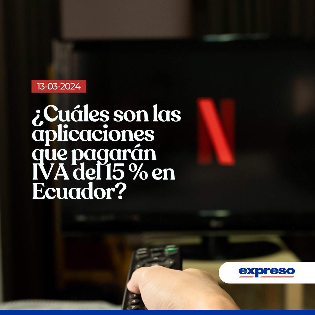 Expresoec's tweet photo. El aumento del IVA del 12 % al 15 %, que se aplicará a partir del 1 de abril de 2024, ocasionará que las plataformas digitales de entretenimiento por suscripción, suban de precio. 

¿Qué aplicaciones? Te lo contamos 👉 https://t.co/2AO1khHKex https://t.co/uBhJ3jiuIr