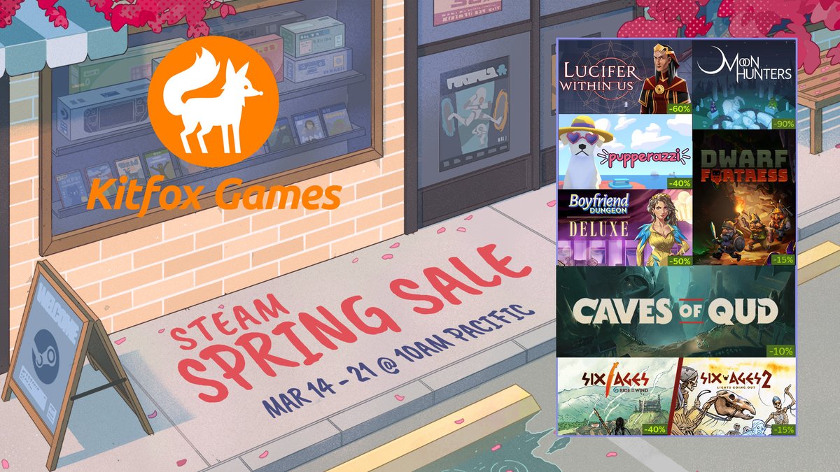 🌷The Kitfox Steam Spring Sale is here 🌷

Whether it's a cozy, heart-warming story, something goth af or your next forever game. We have something for everyone!