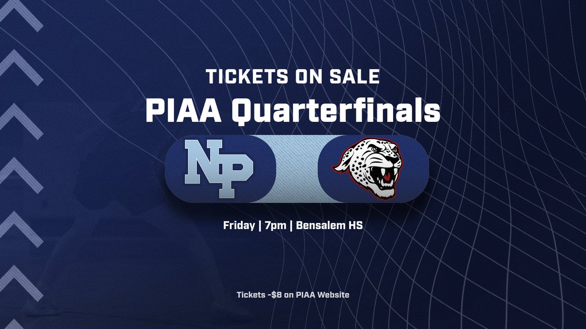 Tickets are now on sale for the PIAA Quarterfinal game between @nphs_knightsbb and Garnet Valley. Get your tickets here: piaa.org/sports/tickets…
