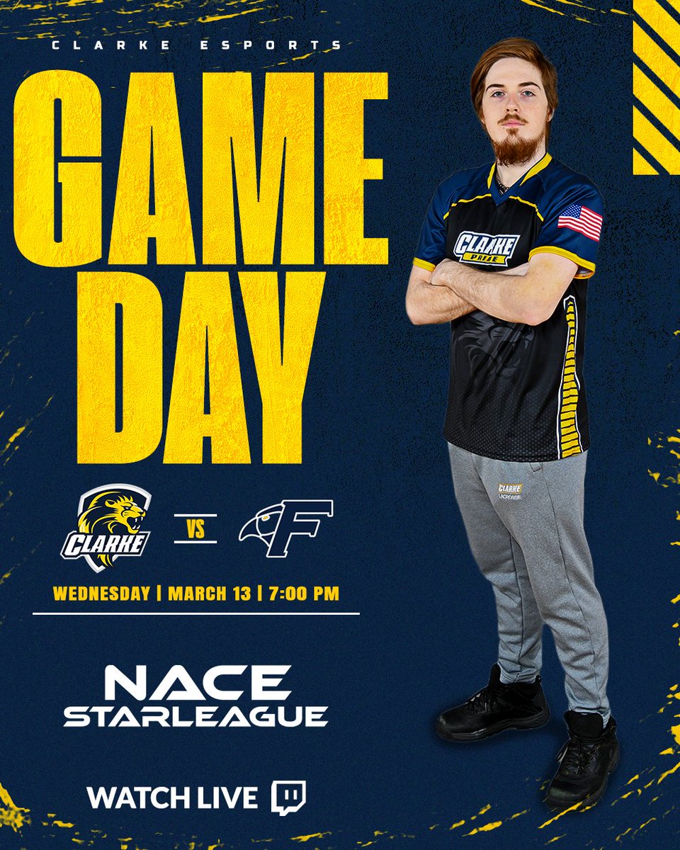 Clarke_Esports's tweet photo. The Pride takes on the Falcons in our final Varsity Premier regular season match!
π @Fisher_Esports
π 7:00PM CT
πΊ https://t.co/TeepnvdjNE
π @nacestarleague
#ClarkePride | #PrideVAL https://t.co/8wSRjnir9t