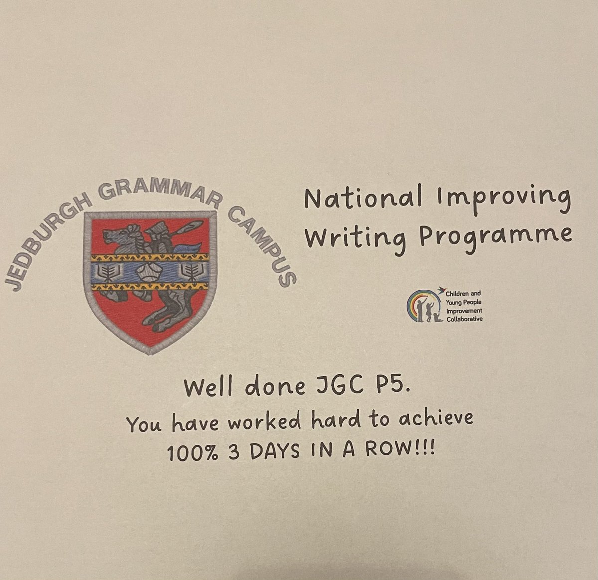 alisonbrims's tweet photo. Great to have a visit from our support team today to keep us on track with our writing project. The children have worked so hard and are seeing that their goals can be achieved.
@scotgovCYPIC @lal_edscot @SBCEducation1 #improvingwriting
#values #achievement #learning https://t.co/9IzTpy5YAf