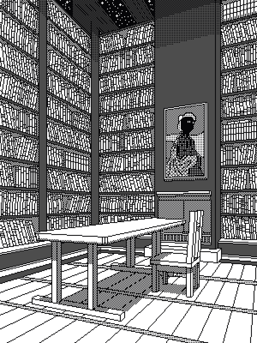 Dust and cobwebs, Truth's fleeting lair. #pixelart #1bit