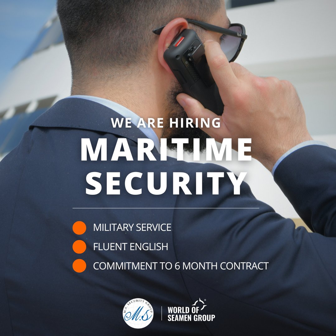 wofsg's tweet photo. Great opportunity for Male / Female candidates with a valid Military, Security or Police background with High Motivation to become into the best possible maritime Security Guard they can be.

Apply now!

security@wofsg.com
+38 067 548 25 26 https://t.co/TTxlWFIu0l