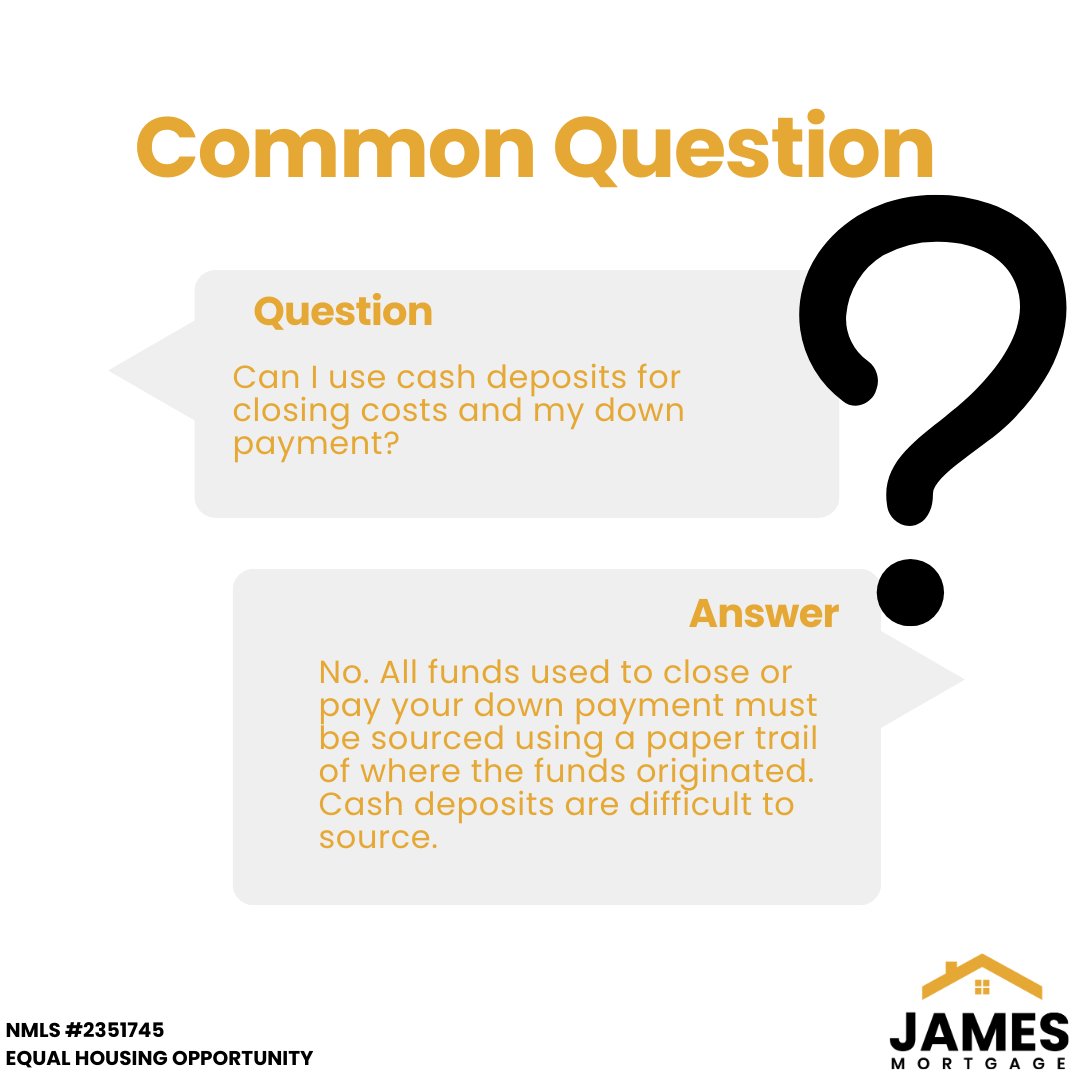 At James Mortgage, we are happy to answer any and all questions you have about home loan financing options!

#JamesMortgage #Homeloans #Mortgagebroker #JMTEAM #CommonQuestions #EqualOpportunityHousing #KentuckyMortgage