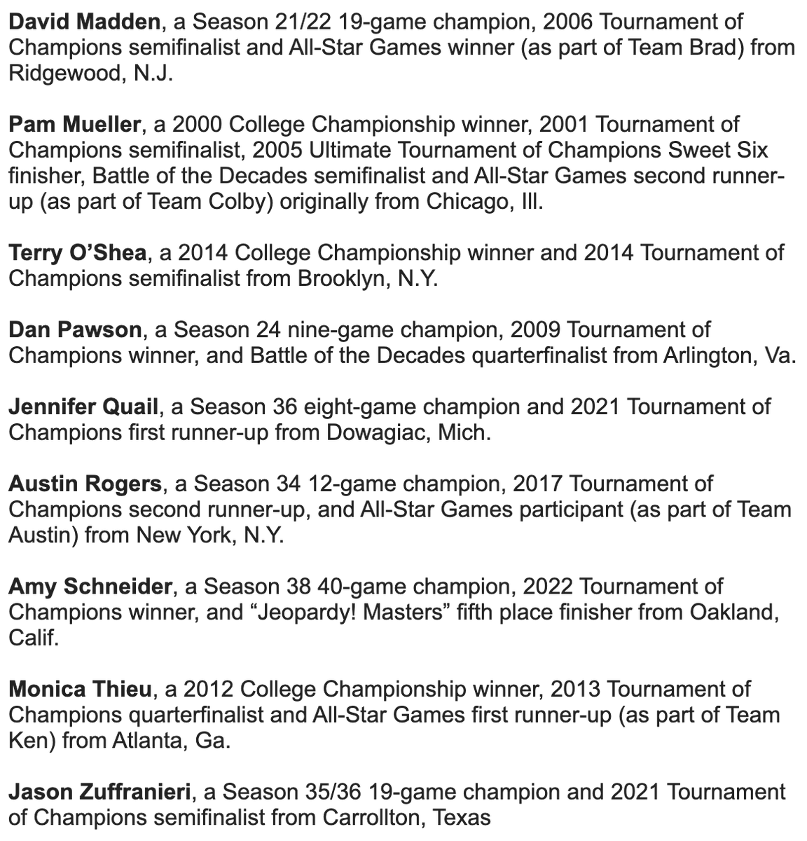 yeah yeah jeopardy tournament fatigue LOOK WHO'S GOING TO SHOW UP FOR THE JEOPARDY INVITATIONAL TOURNAMENT