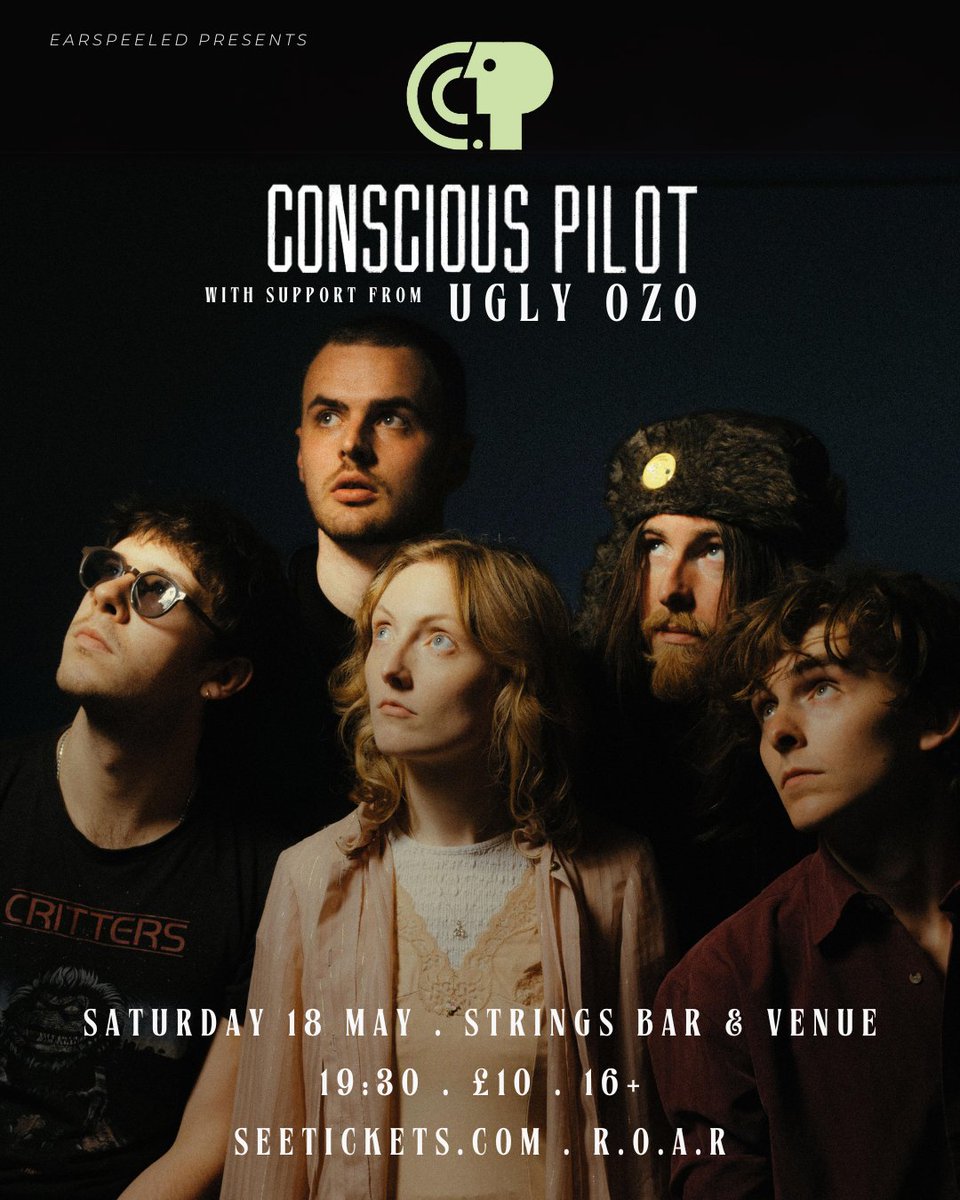 EarsPeeled have just announced this cracking show with Conscious Pilot and Ugly Ozo that's happening here at Strings on Saturday 18th May.

'Conscious Pilot' is the new project from Jack and Joe of 'Cheap Teeth'

Support from Ugly Ozo. What a night!

seetickets.com/event/concsiou…