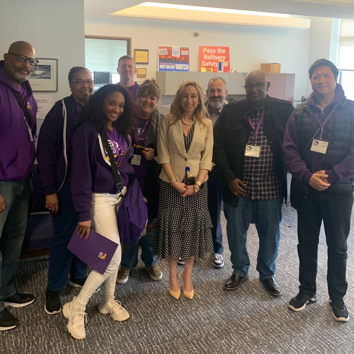 Rep. <a href="/kaelaberg/">Kaela Berg</a>, a long time union member herself, is the House author of the UI for Striking Workers bill. Thank you for meeting with members today and for ALWAYS standing with workers! #mnleg