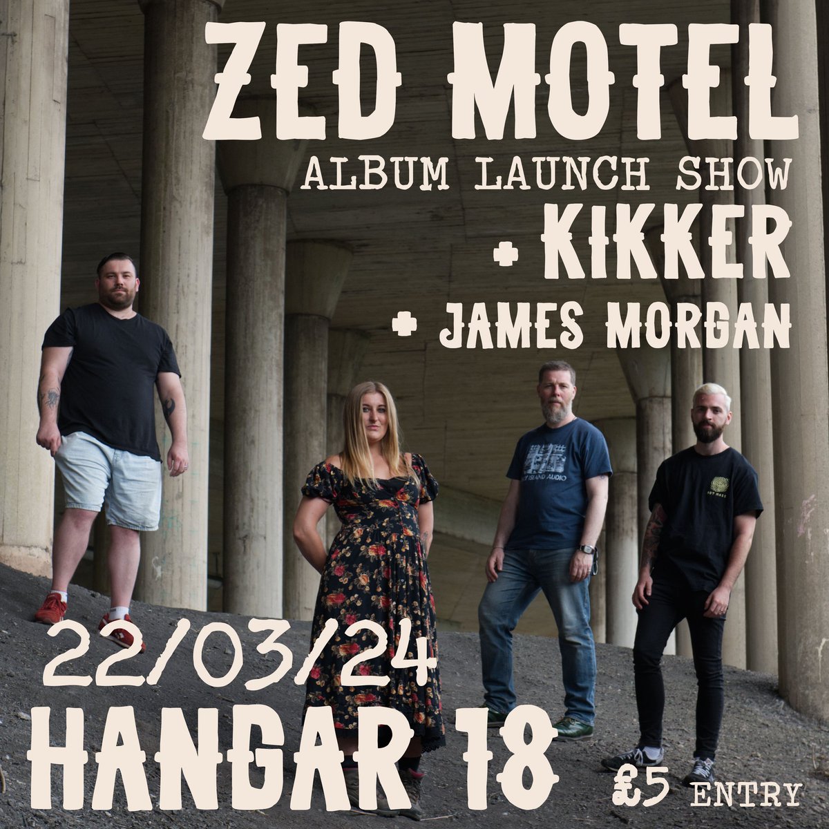 Just over a week now until our big album launch show at @Hangar18MV

Featuring special guests @kikkersuck, fresh from their all conquering appearance at Swansea Arena and the one and only James T. Morgan.