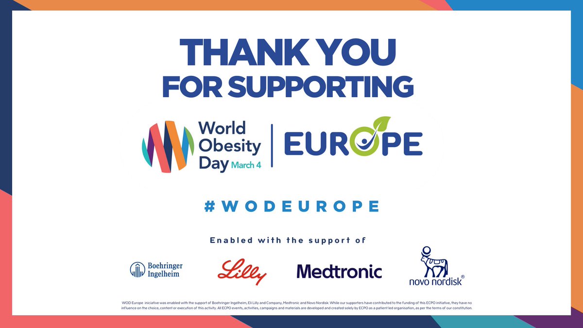 🙏🌐 Last but not least, a huge thanks to our supporters for bringing our #WODEurope campaign to life. Special gratitude to Medtronic, Novo Nordisk, Boehringer Ingelheim and Lilly for providing essential resources to ECPO. Your contribution made this tremendous success possible!