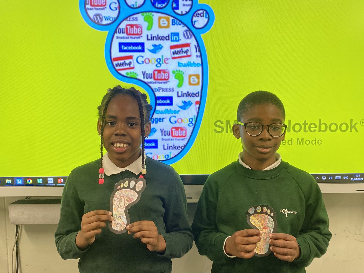 Discovery_Y4's tweet photo. This afternoon, our digital 💻 citizens were thinking about their online footprints 👣 and what advice 🗣️ they would give to help others to make good 👍 choices online and to stay safe 💪 #Year4 #DPS #Digitalfootprint #PauseandThink #StaySafe #BeKind https://t.co/zDwyy3fUJE