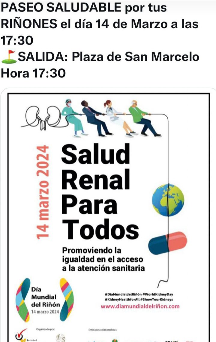 NefroCAULE (Cuenta no oficial) (@caulenefro) on Twitter photo Paseo saludable por tus riñones #diamundialdelriñon #NefroCAULE #ALCERLeón <a href="/SENefrologia/">S.E.N. Nefrología</a> Paseo saludable por tus riñones #diamundialdelriñon #NefroCAULE #ALCERLeón <a href="/SENefrologia/">S.E.N. Nefrología</a>