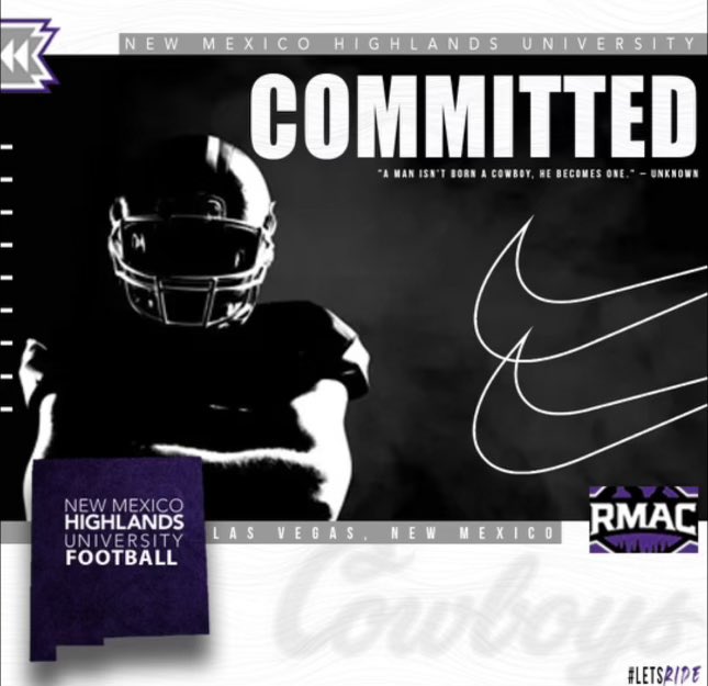I am extremely blessed to say I have committed to <a href="/MNHUFootball/">New Mexico Highlands Football</a> 🟣🐴 I am extremely excited for the next chapter and I am ready to work 🏈 @NMHUcoachrhud <a href="/PrepRedzoneNM/">Prep Redzone New Mexico</a> <a href="/JamesDYodice/">James Yodice</a> @SAMOONEY2 #agtg