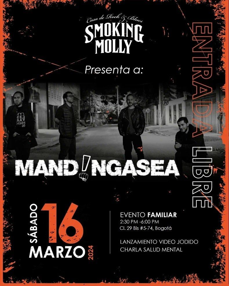 ¿Has pensado en tu salud mental últimamente? 

Te invitamos a los eventos de lanzamiento del videoclip de nuestra canción “Jodido”. 

Eres bienvenido en ambos eventos (entrada libre). Que nadie más se sienta “fuera de lugar”.