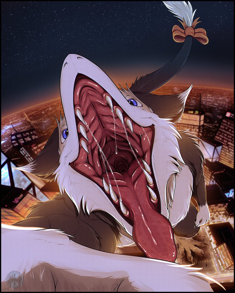 It’s a long way to fall should this sergal let go… but at least it’ll be a soft landing. 😉 Practice art featuring Vuben (on FA). Been a while since I did a maw piece! #furryart #MacroMarch