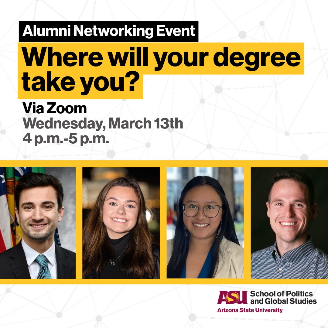🗓️ Happening today! Connect with alumni and learn how to leverage a degree in political science and global studies. 🔗Register here: bit.ly/4ce3E2A